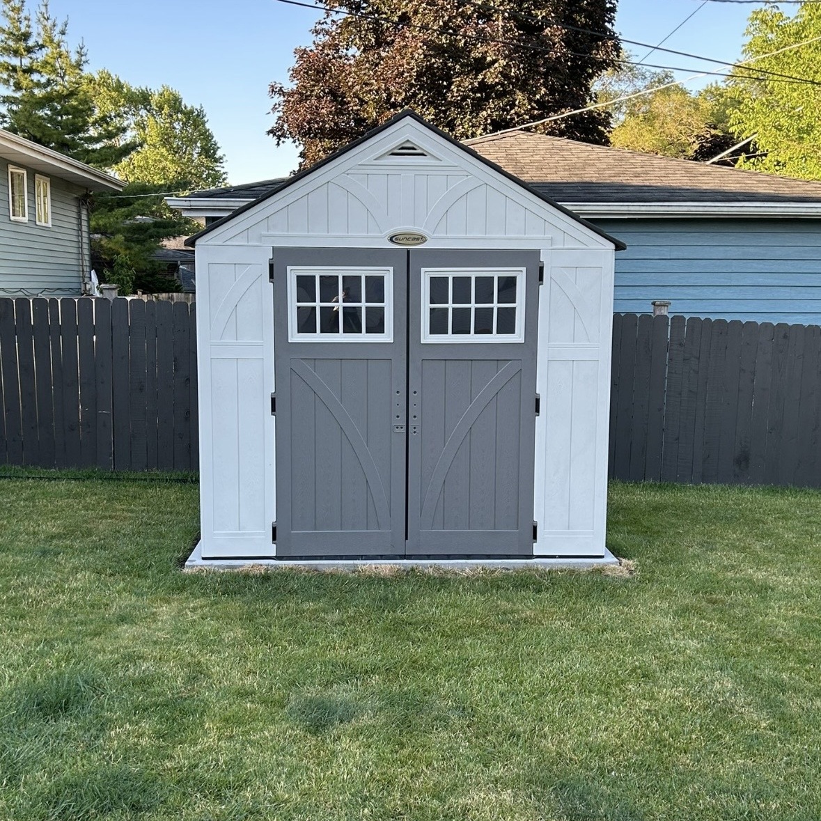 Before: Shed foundation planting bed installation.